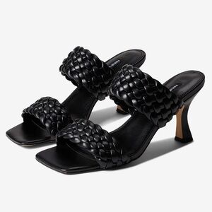 Nine West Braided‎ Knot Square Toe Black Heel 6.5